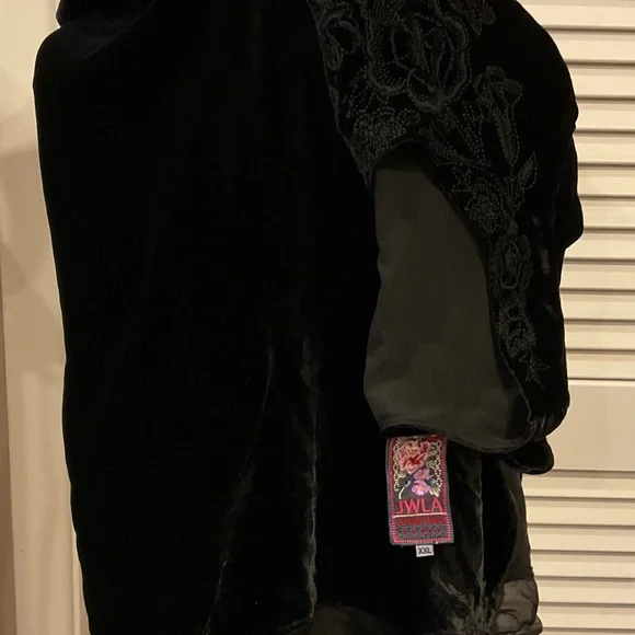 Johnny Was Black Velvet Maxi Dress - Picture 5 of 16